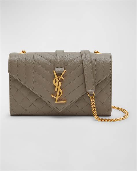 envelope triquilt medium ysl shoulder bag in grained leather|saint laurent envelope ysl bag.